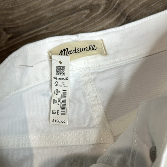 NWT Madewell Stovepipe Jeans in Pure White Straight Leg Women’s Size 25 - Picture 5 of 14